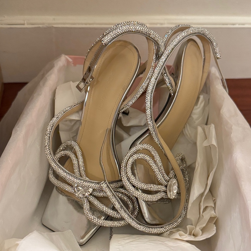 Mach & Mach Double Bow Square Toe Sandals